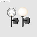 GobekUsa Modern Bedside Wall Lamp - Simple Black Light Fixture with Glass Shade