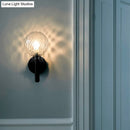 GobekUsa Modern Bedside Wall Lamp - Simple Black Light Fixture with Glass Shade