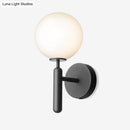 GobekUsa Modern Bedside Wall Lamp - Simple Black Light Fixture with Glass Shade