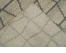 Modern Beige and Brown Geometric Scandinavian 5x7 Blended Wool Flatwoven Area Rug | HL24