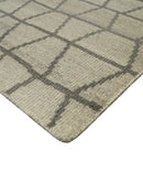 Modern Beige and Brown Geometric Scandinavian 5x7 Blended Wool Flatwoven Area Rug | HL24