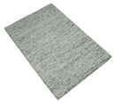 Beige and Charcoal Shaded Hand Tufted Natural Wool Area Rug - Modern Contemporary by The Rug Decor