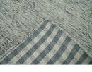 Modern Beige and Charcoal Solid Shaded Hand Tufted Natural Wool Area Rug