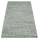Beige and Charcoal Shaded Hand Tufted Natural Wool Area Rug - Modern Contemporary by The Rug Decor