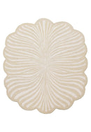 Modern Beige Blossom Hand Tufted 5x5 Wool Rug by The Rug Decor