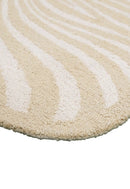 Modern Beige Blossom Hand Tufted 5x5 Wool Rug by The Rug Decor