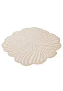 Modern Beige Blossom Hand Tufted 5x5 Wool Rug by The Rug Decor