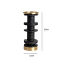 GobekUsa Beige Brown Travertine Marble Candle Holder with Metal Base