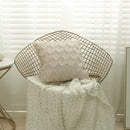 Modern beige diamond solid embroidery cushion cover living room by Decorbites