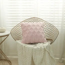 Modern beige diamond solid embroidery cushion cover living room by Decorbites