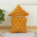 Modern beige diamond solid embroidery cushion cover living room by Decorbites