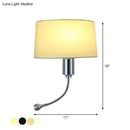 GobekUsa Modern Flush Wall Sconce with Half-Empire Shade - 1 Head Bedroom Spotlight Wall Lamp for Reading - Black/Beige/White
