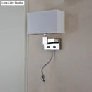GobekUsa Modern Beige Fabric LED Wall Sconce with Spotlight