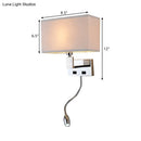 GobekUsa Modern Beige Fabric LED Wall Sconce with Spotlight