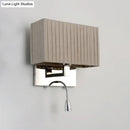 GobekUsa Modern Rectangle Fabric LED Wall Sconce in Beige