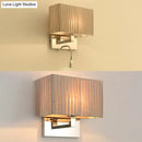 GobekUsa Modern Rectangle Fabric LED Wall Sconce in Beige