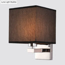 GobekUsa Nordic Style Beige Cube Wall Light - 1 Head Fabric Wall Mounted Fixture for Bedroom