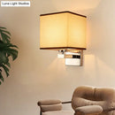 GobekUsa Nordic Style Beige Cube Wall Light - 1 Head Fabric Wall Mounted Fixture for Bedroom