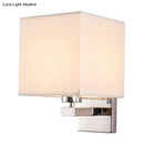 GobekUsa Nordic Style Beige Cube Wall Light - 1 Head Fabric Wall Mounted Fixture for Bedroom