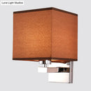 GobekUsa Nordic Style Beige Cube Wall Light - 1 Head Fabric Wall Mounted Fixture for Bedroom