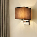 GobekUsa Nordic Style Beige Cube Wall Light - 1 Head Fabric Wall Mounted Fixture for Bedroom