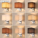 GobekUsa Nordic Style Beige Cube Wall Light - 1 Head Fabric Wall Mounted Fixture for Bedroom