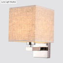 GobekUsa Nordic Style Beige Cube Wall Light - 1 Head Fabric Wall Mounted Fixture for Bedroom