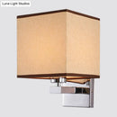 GobekUsa Nordic Style Beige Cube Wall Light - 1 Head Fabric Wall Mounted Fixture for Bedroom