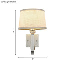 GobekUsa Modern Round Flaxen Sconce Lamp with Crystal Accent & Nickle Swoop Arm - Wall Mount Lighting