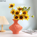 GobekUsa Frosted Ceramic Vase Artificial Floral Decor Desk Decoration Modern Flower Arrangement