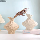 GobekUsa Frosted Ceramic Vase Artificial Floral Decor Desk Decoration Modern Flower Arrangement