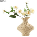 GobekUsa Frosted Ceramic Vase Artificial Floral Decor Desk Decoration Modern Flower Arrangement