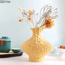 GobekUsa Frosted Ceramic Vase Artificial Floral Decor Desk Decoration Modern Flower Arrangement