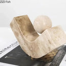 GobekUsa Geometric Stone Ornaments Desk Decoration Modern Artwork Statue Room Decor
