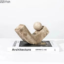 GobekUsa Geometric Stone Ornaments Desk Decoration Modern Artwork Statue Room Decor