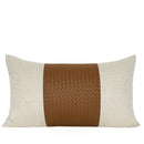 GobekUsa Beige Gold Houndstooth Jacquard Lumbar Pillowcase for Modern Interiors
