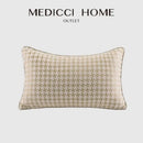 GobekUsa Beige Gold Houndstooth Jacquard Lumbar Pillowcase for Modern Interiors