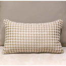 GobekUsa Beige Gold Houndstooth Jacquard Lumbar Pillowcase for Modern Interiors