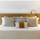 GobekUsa Beige Gold Houndstooth Jacquard Lumbar Pillowcase for Modern Interiors