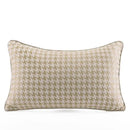 GobekUsa Beige Gold Houndstooth Jacquard Lumbar Pillowcase for Modern Interiors