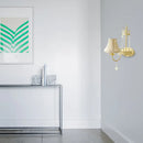 GobekUsa Modern Metal Bell/Candle Wall Mount Lamp: 1-Light Sconce Fixture with Crystal Bead, Yellow