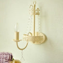 GobekUsa Modern Metal Bell/Candle Wall Mount Lamp: 1-Light Sconce Fixture with Crystal Bead, Yellow