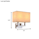 GobekUsa Modern Rectangular Beige LED Fabric Wall Sconce for Bedside Lighting