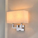 GobekUsa Modern Rectangular Beige LED Fabric Wall Sconce for Bedside Lighting