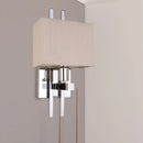 GobekUsa Modern LED Fabric Sconce Light: Rectangle Wall Mounted Beige Lighting for Bedroom