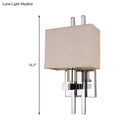 GobekUsa Modern LED Fabric Sconce Light: Rectangle Wall Mounted Beige Lighting for Bedroom