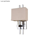 GobekUsa Modern LED Fabric Sconce Light: Rectangle Wall Mounted Beige Lighting for Bedroom