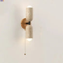 GobekUsa LED Wall Light Fixture Yellow Travertine Stone Modern Bedside Lamp