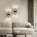 GobekUsa LED Wall Light Fixture Yellow Travertine Stone Modern Bedside Lamp