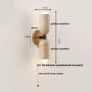 GobekUsa LED Wall Light Fixture Yellow Travertine Stone Modern Bedside Lamp
